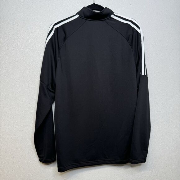 Adidas Golf Jacket 3 Stripe Black Full Zip Mens Large UPF50 - Picture 3 of 3